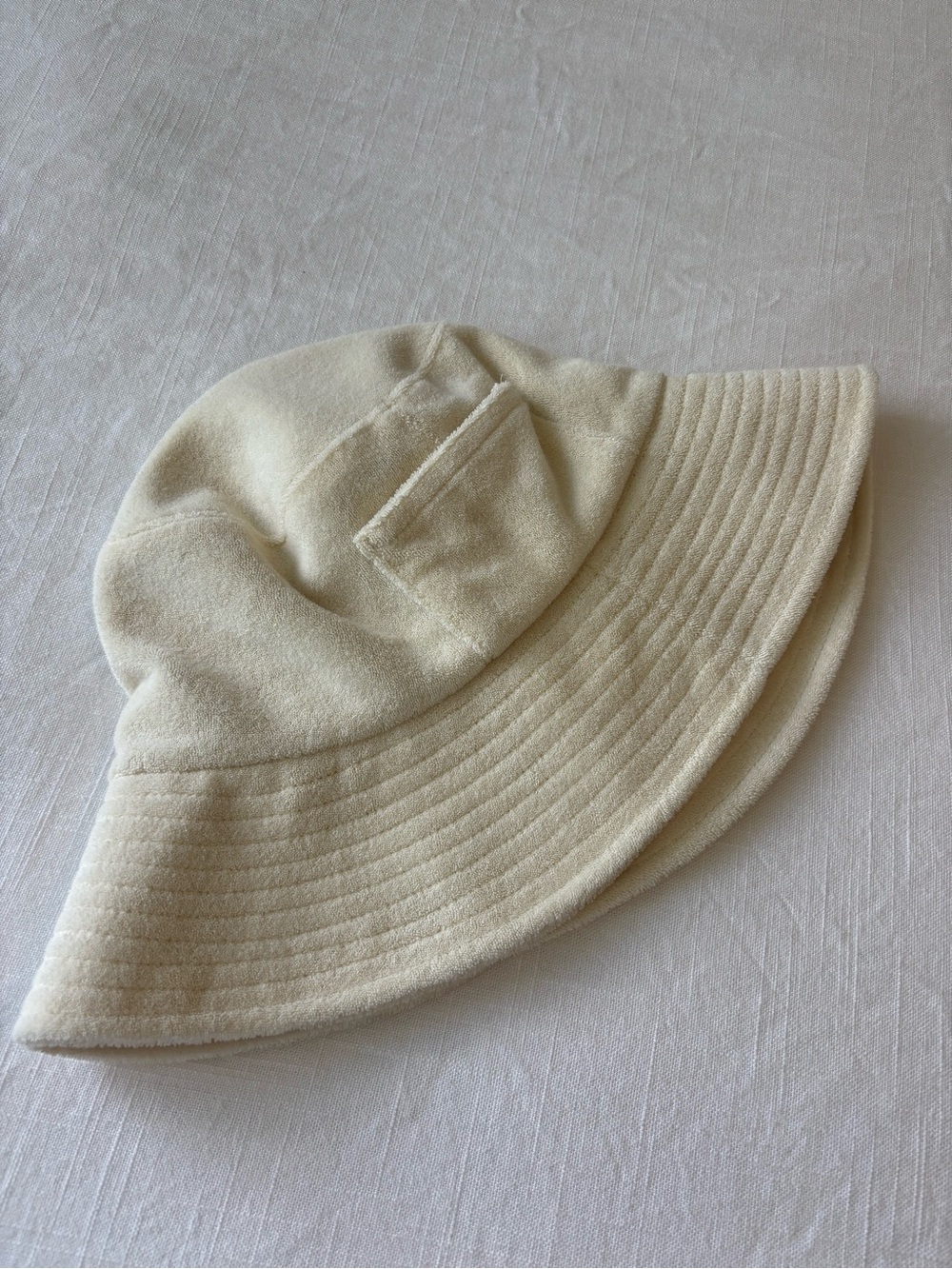 Lack of Color Cream Ivory Bucket Hat with Quilted Brim and Pocket
